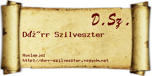 Dürr Szilveszter névjegykártya