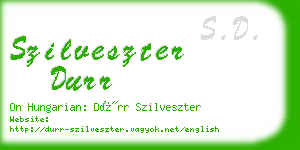 szilveszter durr business card
